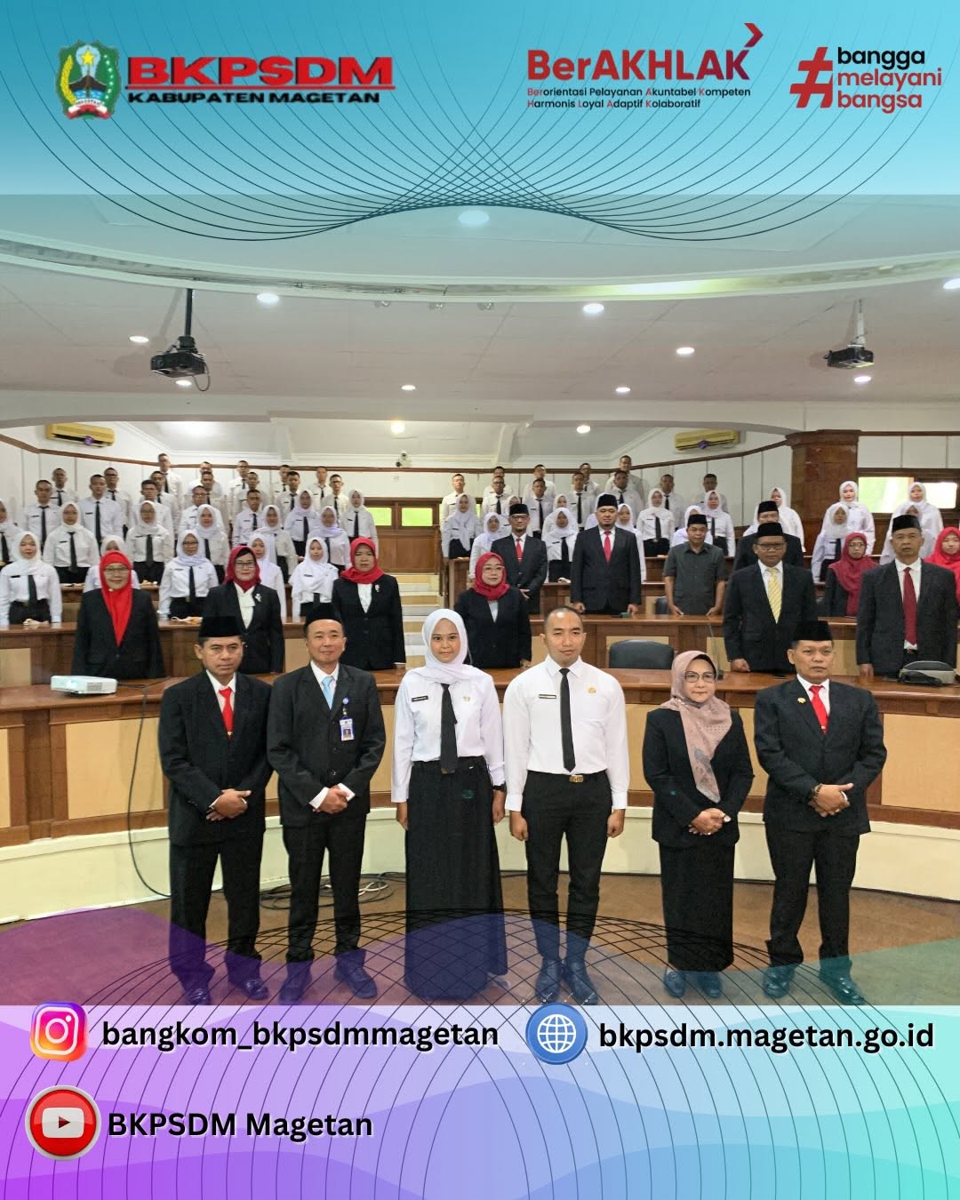 Penutupan Pelatihan Dasar CPNS Golongan III Angkatan XL dan XLI Tahun 2026 di lingkungan Pemerintah Kabupaten Magetan yang diselenggarakan di Perhutani Forestry Institute Madiun, Sabtu 9 Mei 2026
